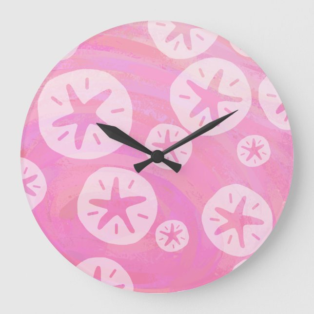 Grande Horloge Ronde Dollar de sable blanc et rose (Recto)