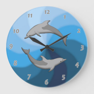 Grande Horloge Ronde dolphins clock