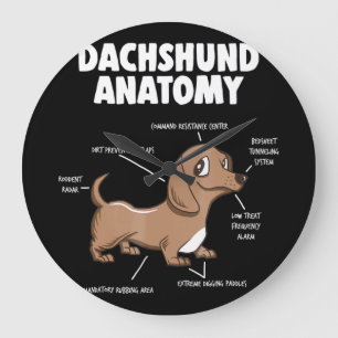 Grande Horloge Ronde Don de chien  Anatomie Dachshund Funny Weiner