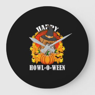 Grande Horloge Ronde Don de chien Cadeau D'Halloween Bulldog Pour Amo
