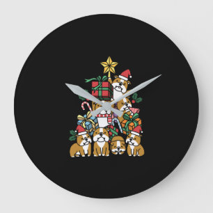 Grande Horloge Ronde Don de chien Christmas Tree English Chien de tau