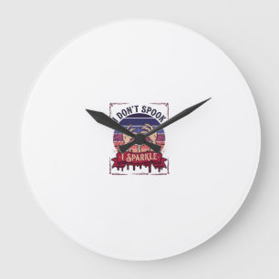 Grande Horloge Ronde Don Spook Sparkle Mains de Zombie Halloween Sang_1