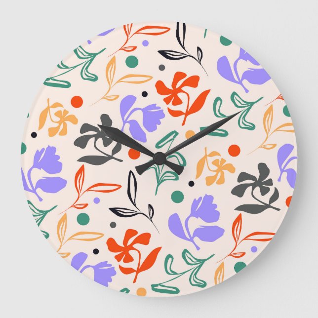 Grande Horloge Ronde Doodle Garden (Recto)