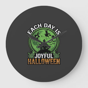 Grande Horloge Ronde Double peine Malheur Sorcière Citrouille Halloween