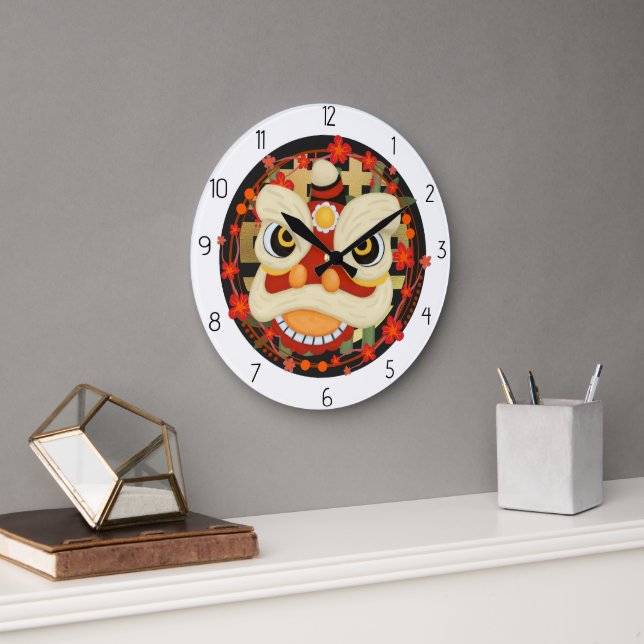Grande Horloge Ronde dragon asiatique (Bureau)