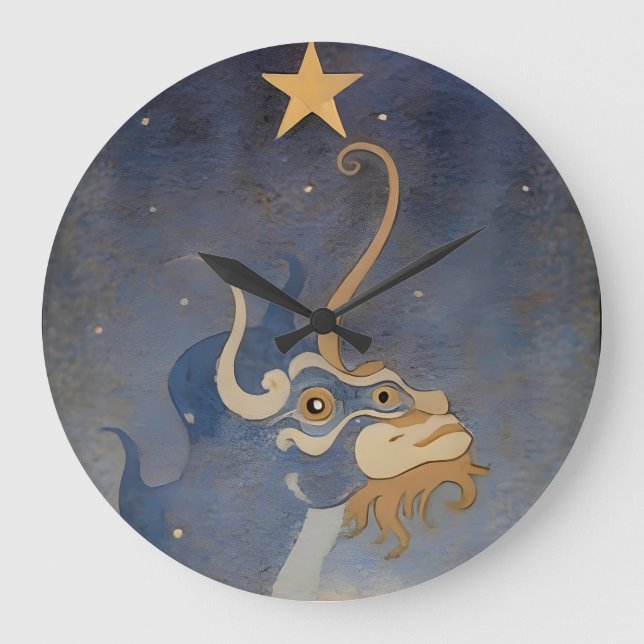 Grande Horloge Ronde Dragon bleu (Recto)