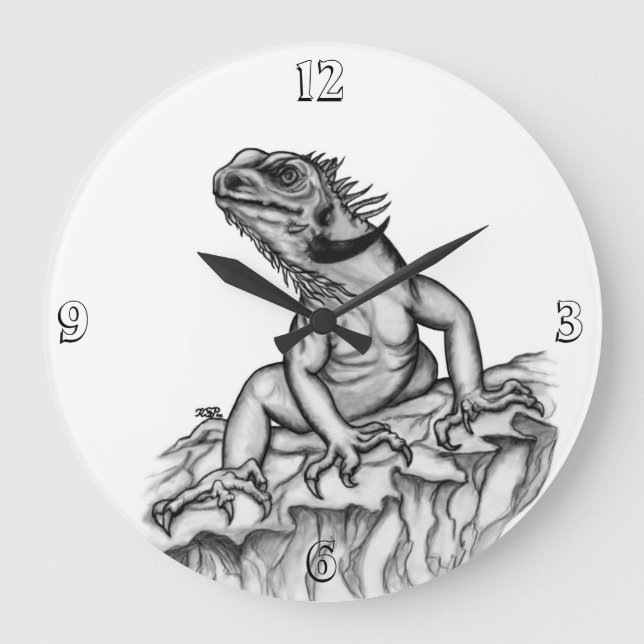 Grande Horloge Ronde Dragon sur le rocher (Recto)