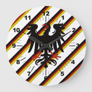 Grande Horloge Ronde Drapeau à rayures allemand