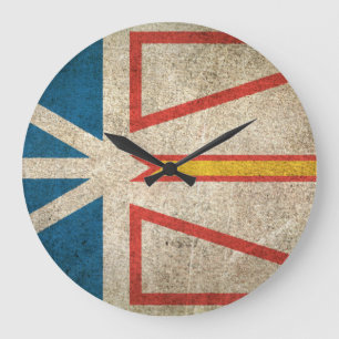 Grande Horloge Ronde Drapeau affligé par cru de Terre-Neuve