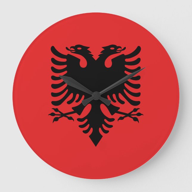 Grande Horloge Ronde Drapeau albanais (Recto)