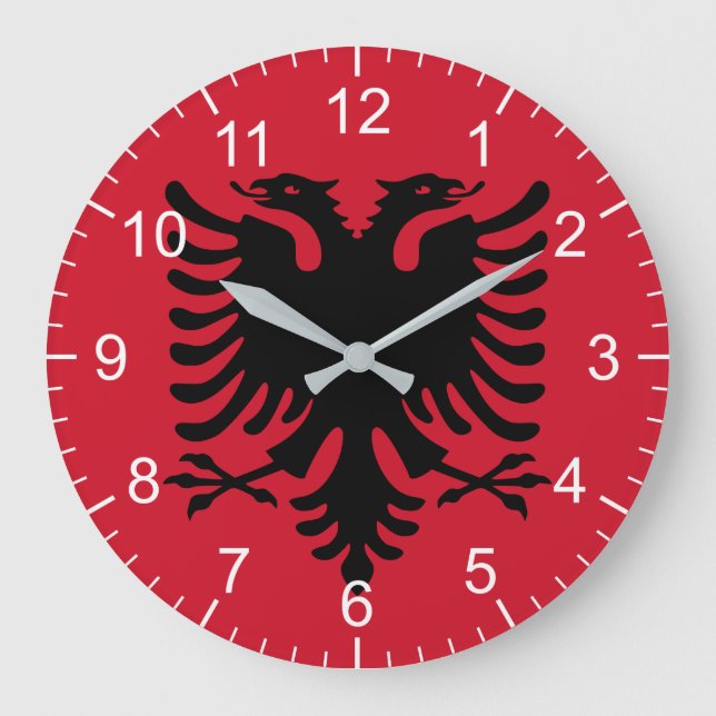 Grande Horloge Ronde Drapeau albanais (Recto)