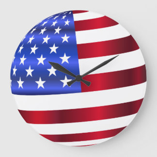 Grande Horloge Ronde Drapeau américain