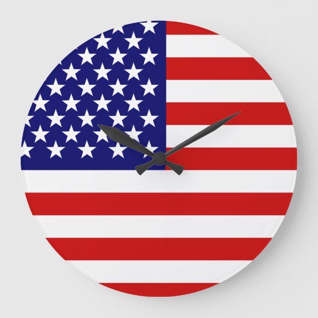 Grande Horloge Ronde Drapeau américain (Recto)