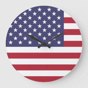 Grande Horloge Ronde Drapeau américain