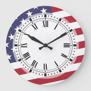Grande Horloge Ronde Drapeau américain - célébrez les Etats-Unis - 4