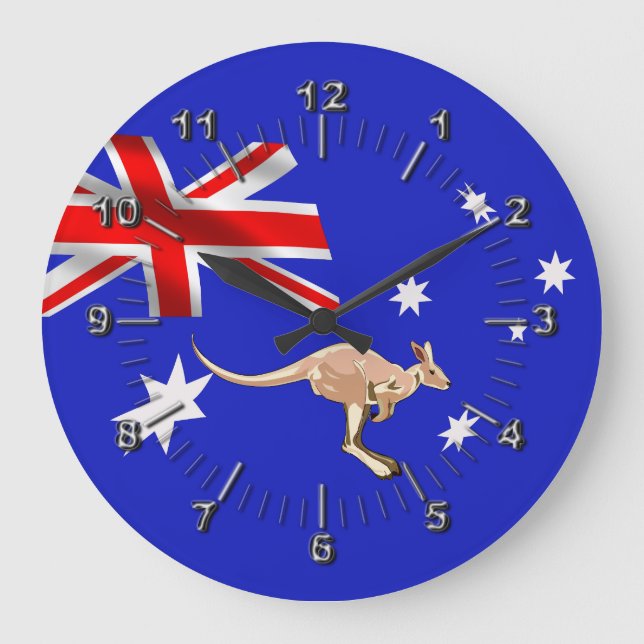 Grande Horloge Ronde Drapeau australien (Recto)