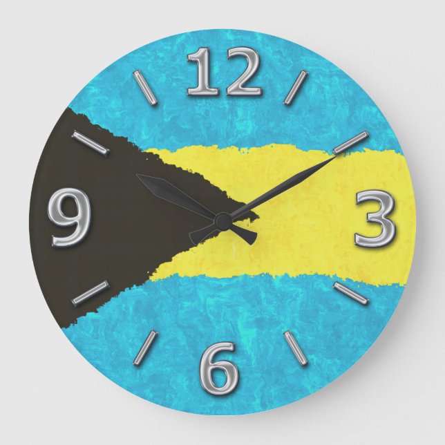 GRANDE HORLOGE RONDE DRAPEAU BAHAMAS (Recto)