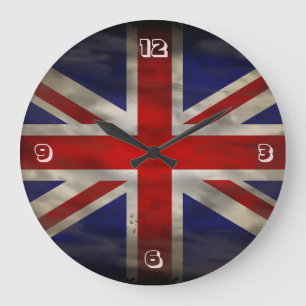 Grande Horloge Ronde Drapeau britannique vintage