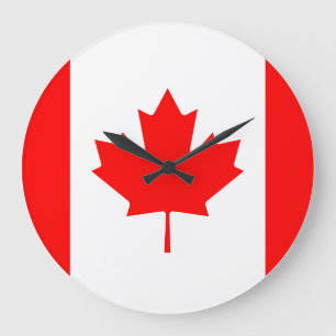Grande Horloge Ronde Drapeau canadien