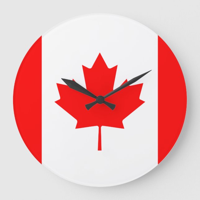 Grande Horloge Ronde Drapeau canadien (Recto)