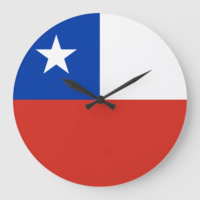 Grande Horloge Ronde Drapeau chilien (Recto)