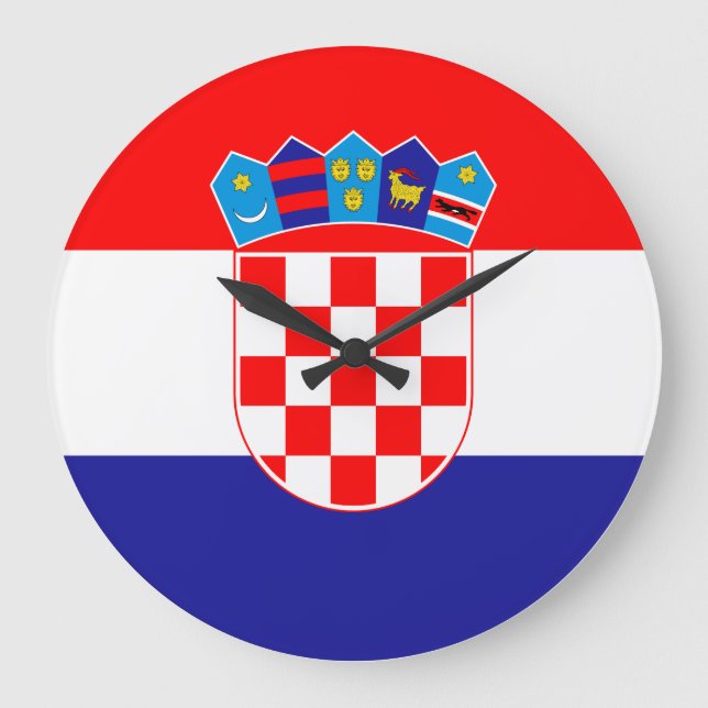 Grande Horloge Ronde Drapeau Croatie (Recto)