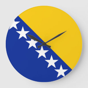 Grande Horloge Ronde Drapeau de Bosnie-Herzégovine
