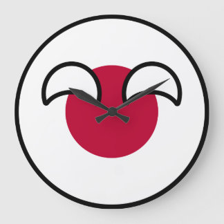 Grande Horloge Ronde Drapeau de campagne amusant Geeky Japon