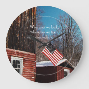 Grande Horloge Ronde Drapeau De Grange Rappels Patriotiques Tout Autour