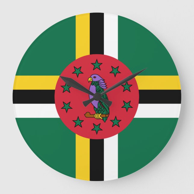 Grande Horloge Ronde Drapeau de la Dominique (Recto)