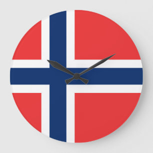 Grande Horloge Ronde Drapeau de la Norvège