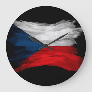 Grande Horloge Ronde Drapeau de la République tchèque bracelet, drape