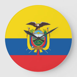 Grande Horloge Ronde Drapeau de l'Équateur