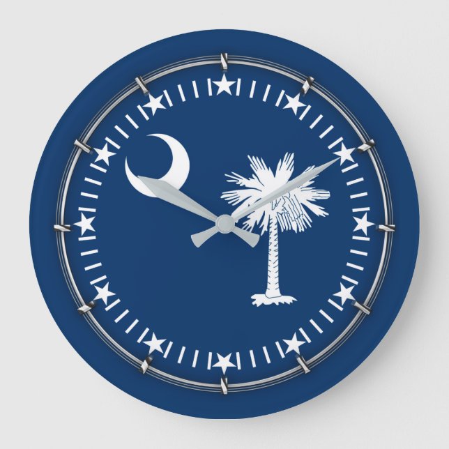 Grande Horloge Ronde Drapeau de l'État de Caroline du Sud (Recto)