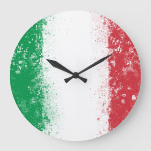 Grande Horloge Ronde Drapeau de l'Italie
