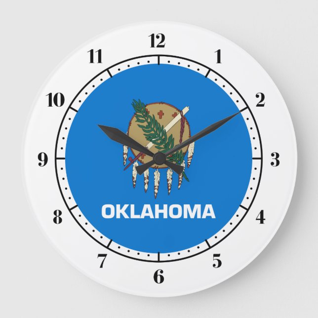 Grande Horloge Ronde Drapeau de l'Oklahoma, drapeau de l'État américain (Recto)