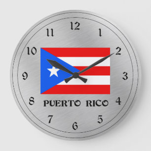 Grande Horloge Ronde Drapeau de Porto Rico