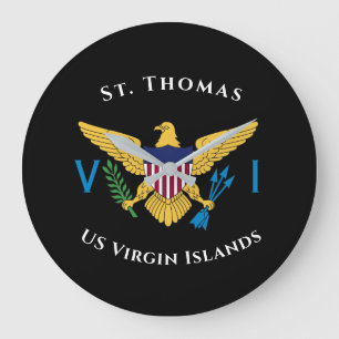 Grande Horloge Ronde Drapeau des îles Vierges américaines St. Thomas 