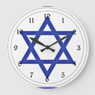 Grande Horloge Ronde Drapeau d'Israël