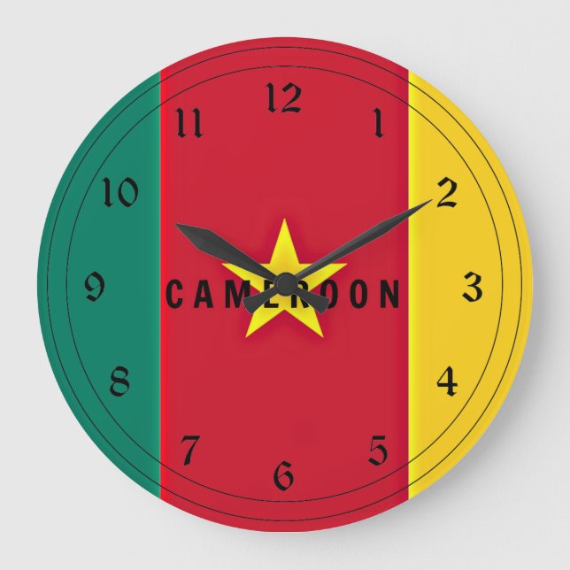 Grande Horloge Ronde Drapeau du Cameroun (Recto)