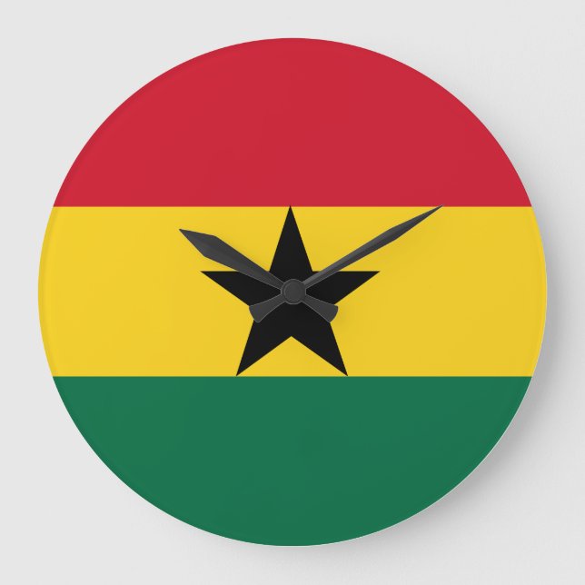 Grande Horloge Ronde Drapeau du Ghana (Recto)
