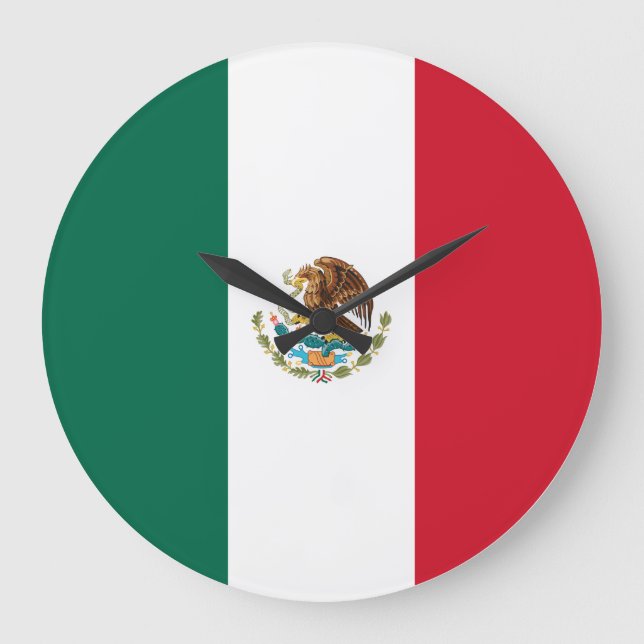 Grande Horloge Ronde Drapeau du Mexique (Mexicain) (Recto)