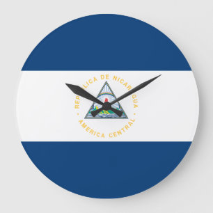 Grande Horloge Ronde Drapeau du Nicaragua