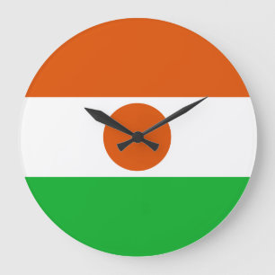 Grande Horloge Ronde Drapeau du Niger