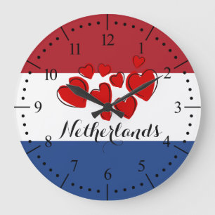 Grande Horloge Ronde Drapeau du Pays-Bas