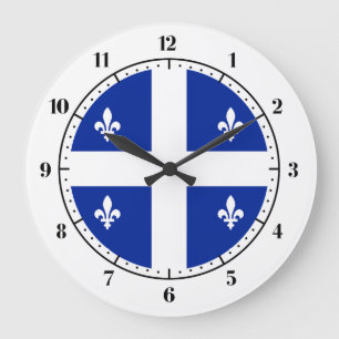 Grande Horloge Ronde Drapeau du Québec