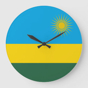 Grande Horloge Ronde Drapeau du Rwanda