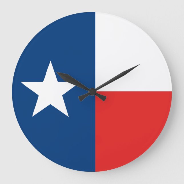 Grande Horloge Ronde Drapeau du Texas (Recto)