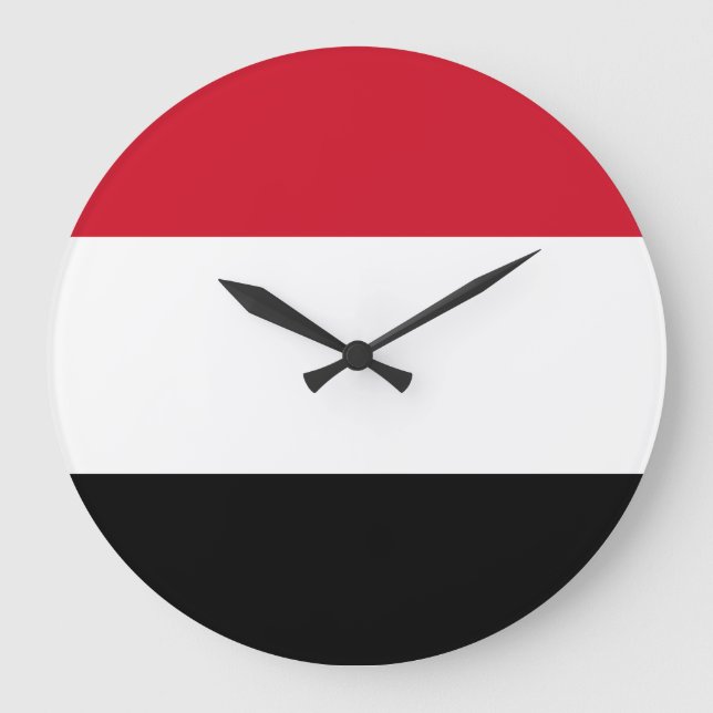 Grande Horloge Ronde Drapeau du Yémen (Recto)