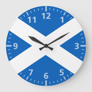 Grande Horloge Ronde Drapeau écossais